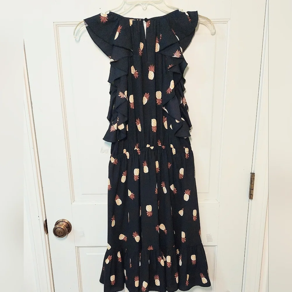 Kate Spade Pineapple Ruffle Sleeve Mini Dress, Size S